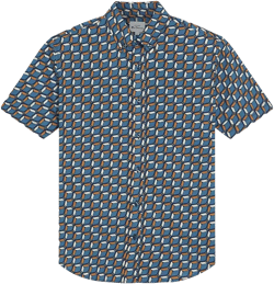 Men's Retro Geo Print Short Sleeve Shirt