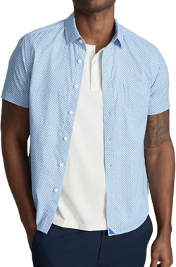 Men's Slim Fit Wrinkle-Free Performance Crofton Short Sleeve Button Up Shirt