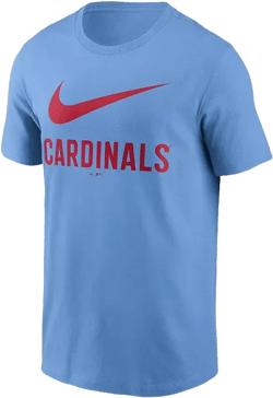 Men's Light Blue St. Louis Cardinals Swoosh T-Shirt
