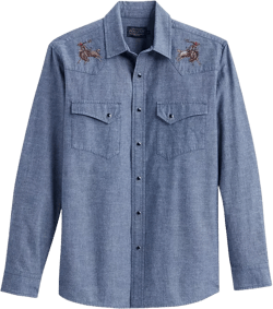 Men's Long Sleeve Chambray Gambler Shirt