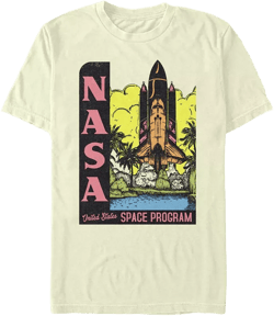 NASA Men's Retro Pop Art United States Space Program Short Sleeve T-Shirt