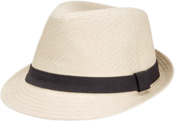 Men's Classic Flat Brim Straw Cotton Band Fedora