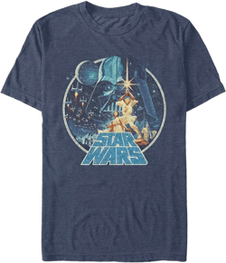Star Wars Men's Classic Retro Circle Movie Poster Short Sleeve T-Shirt