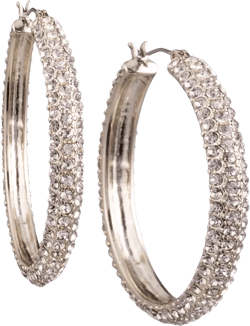 Micro-Pavé 1 2/3" Hoop Earrings