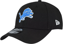 New Era Men's Black Detroit Lions Primary Logo 9FORTY Adjustable Hat