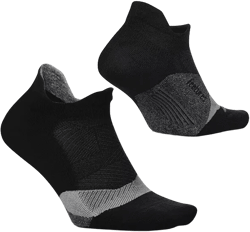 Feetures Elite Light Cushion No Show Tab Ankle Socks  -  Sport Sock with Targeted Compression