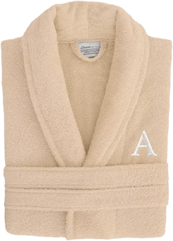 Linum Home Bookman Font 100% Turkish Cotton Unisex Terry Bathrobe