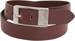 Men's Mississippi Rebels Brandish Leather Belt - Brown