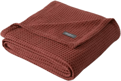 Solid Waffle Cotton Reversible Blanket, Full/Queen