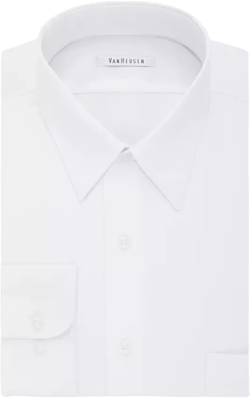 Men's Big & Tall Classic/Regular Fit Wrinkle Free Poplin Solid Dress Shirt