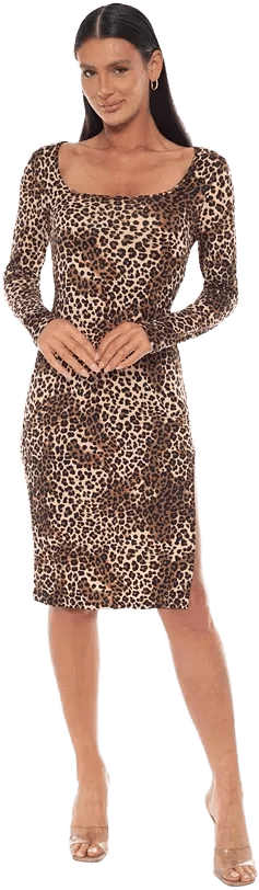 Women's Print DTY Long Sleeve Maxi Dress