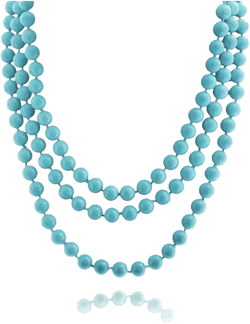 Bling Jewelry Classic Western Style 10MM Round Ball Bead Endless 70 Inch Long Strand Double Triple Wrap Layer Synthetic Blue Turquoise Necklace For Women