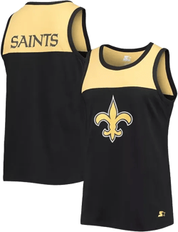 Men's Black, Gold New Orleans Saints Team Touchdown Fashion Tank Top