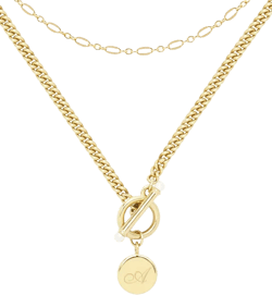 14K Gold Plated Stella Initial Layering Necklace Set