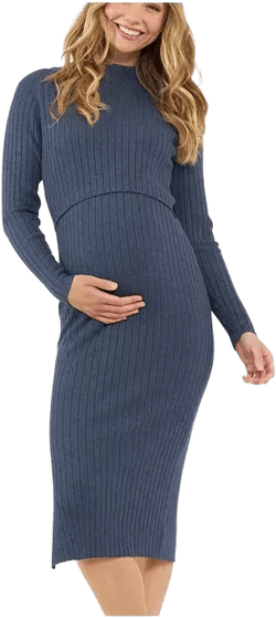 Maternity Nella Rib Nursing Knit Dress