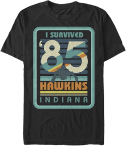 Men's Stranger Things I Survived Hawkins Indiana Short Sleeve T-Shirt