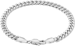 Silver Stainless Steel Curb Chain Bracelet