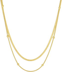 And Now This 18K Gold Plated or Silver Plated Double Layered Necklace