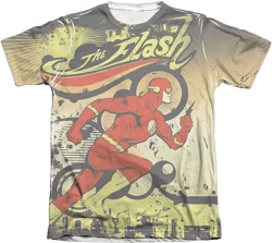Dc Mens DC Comics Flash Just Passing Through Adult 65/35 Poly/Cotton Short Sleeve Tee / T-Shirt