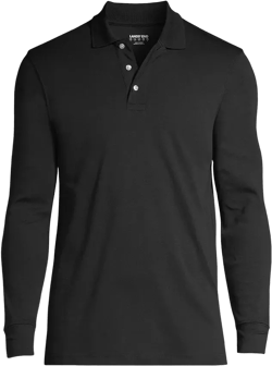 Men's School Uniform Long Sleeve Interlock Polo Shirt