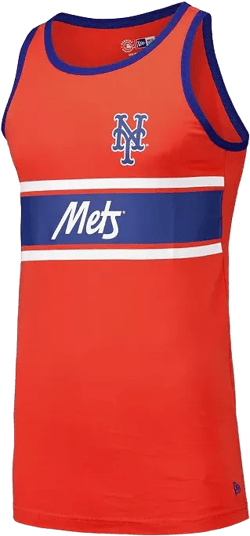 Men's Orange New York Mets Jersey Ringer Tank Top