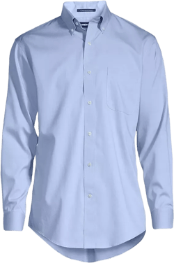 Men's Tailored Fit No Iron Solid Supima Cotton Pinpoint Buttondown Collar Dress Shirt