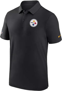 Men's Black Pittsburgh Steelers Sideline Coaches Performance Polo Shirt