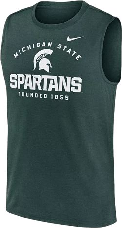 Men's Green Michigan State Spartans Primetime Legend Lock Up Performance Muscle Tank Top