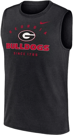 Men's Black Georgia Bulldogs Primetime Legend Lock Up Performance Muscle Tank Top