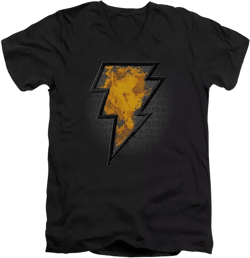 Mens Beveled Emblem Short Sleeve Adult V Neck Premium Cotton Tee / T-Shirt