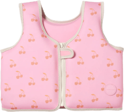 Sunnylife Kids Swim Vest 3-6 - Cotton Candy Cherry, Pink Butterfly, 66lb Cap