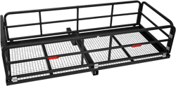 Hitch-Mounted Cargo Basket, 750 Lbs Capacity Vehicle Cargo Carrier Fit 2" Receiver with High Side Rails Fits 2" Receiver Stabilizer