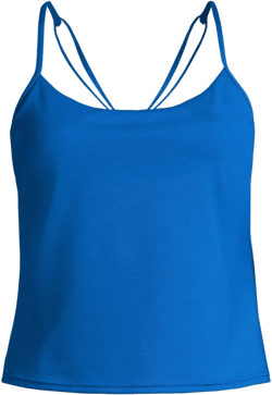 Lands' End Women's Long Torso Tugless QuickDry Adjustable Strappy Back Tankini Top - 10 - Bright Cobalt Blue