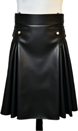 Handmade Black Sheep Leather Kilt Skirt | Gothic Steampunk Pleated Leather Skirt | High-Waist Punk Skirt for Men & Women