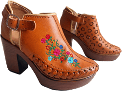 Leather ankle boots, embroidered ankle boots, Ketzaly Booties, Huarache sandal woman, Boho Boots
