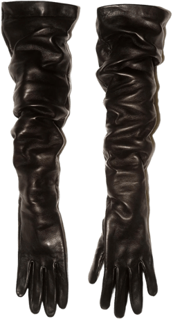 Long Black Genuine Leather Gloves, Customizable Opera Length Fashion Winter Gloves for Women, Fall Clothing Accessories, Spring outfit
