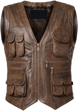 Mens Handmade Brown Vintage Biker Vest, Genuine Sheepskin Hunting Café Racer Vest, Real Lambskin Casual Motorcycle Vest, Slim Leather Vest