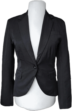 Vintage higth low blazer, elegant cropped blazer, fitted black  formal  jacket ,office blazer , size S-M / EU 38 / UK 10
