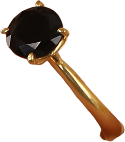 Black Onyx Silver Solitaire  Ring, 14K Gold Round Cut, Minimalist Wedding Band Ring, Solitaire Engagement Ring, Black Onyx Solitarie Ring