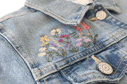 Jean Jacket, Embroidered Wildflower Jacket, Embroidered Denim Jacket, Embroidered Denim Jacket, Denim Jacket