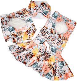 Easter bellbottom set with removeable bunny tail, Easter clothing, Easter bunny clothing