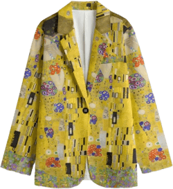 Gustav Klimt &quot;The Kiss&quot; Blazer, Unisex 100% Cotton Sports Coat, Suit Jacket, Artsy Blazer, Art Jacket Bold Design