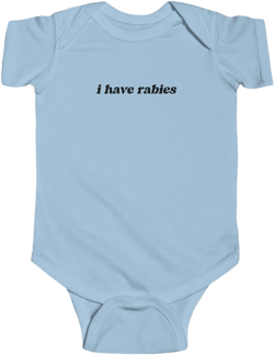 I Have Rabies Funny Baby Onesie, Funny Baby Shower Gifts, Gift for Baby Boy/ Girl, Gender Reveal Party, Cotton Infant Bodysuit Apparel, Goth