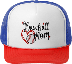 Baseball Mom Trucker Hat, Baseball Mom Hat, Baseball Mom Gift for Baseball Mom, Baseball Heart Hat
