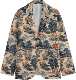 Haiku Artistic Unisex Japanese Traditional Print  Casual Cotton Blazer Two Styles free Shipping up to 5XL