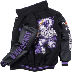 Limited Edition, Bomber Jacket Black, Bomber Anime Jacket, Cartoon Jacket, Varsity Jacket, Sukajan, Jepang, Men Woman Jacket