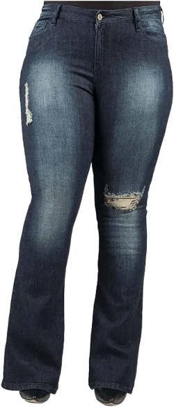 Plus Size Tall Curvy-Fit Denim Distressed Flare Jeans