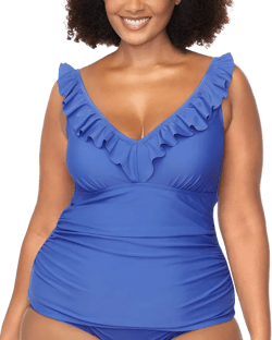 Raisins Curve Trendy Plus Andressa Ruffle-Trim Tankini