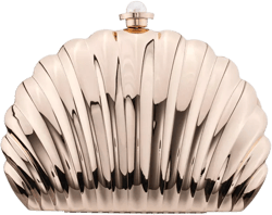 Seashell Metal Minaudiere Clutch