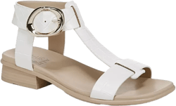 Naturalizer Brandy T-Strap Buckles Low Block Heel Sandals
